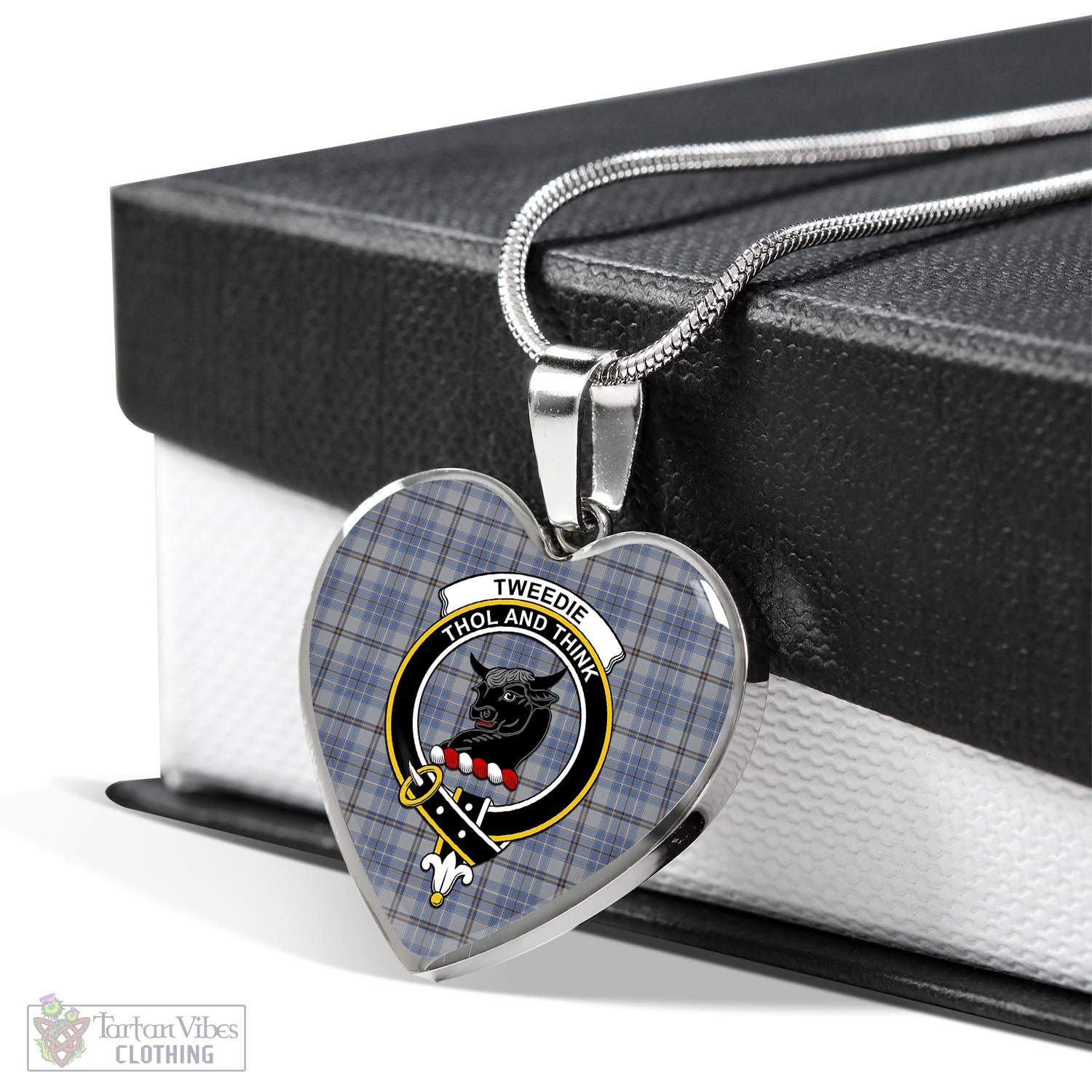 Tartan Vibes Clothing Tweedie Tartan Heart Necklace with Family Crest