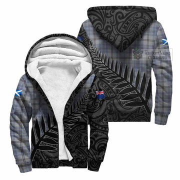 Tweedie Crest Tartan Sherpa Hoodie with New Zealand Silver Fern Half Style