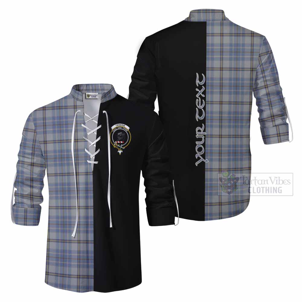 Tartan Vibes Clothing Tweedie Tartan Ghillie Kilt Shirt with Family Crest and Half Of Me Style