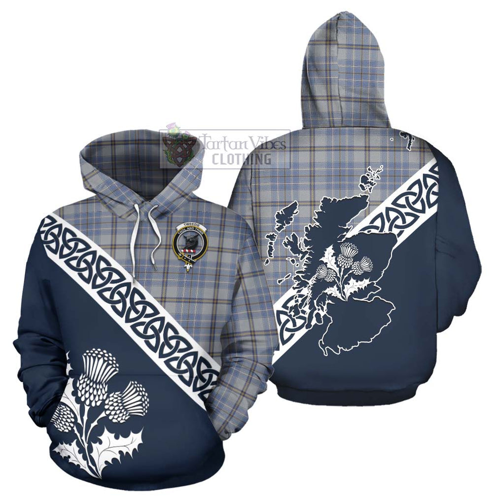 Tartan Vibes Clothing Tweedie Tartan Hoodie Featuring Thistle and Scotland Map