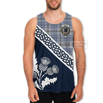 Tweedie Tartan Men's Tank Top Featuring Thistle and Scotland Map