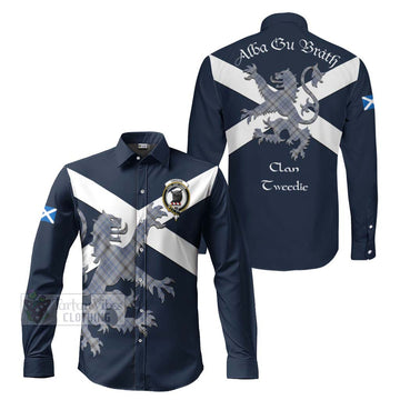 Tweedie Tartan Lion Rampant Long Sleeve Button Shirt Proudly Display Your Heritage with Alba Gu Brath and Clan Name