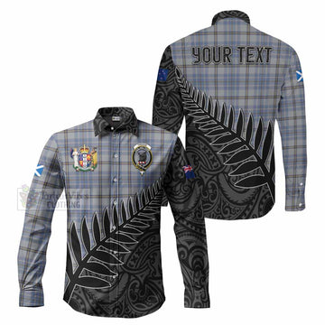 Tweedie Crest Tartan Long Sleeve Button Shirt with New Zealand Silver Fern Half Style