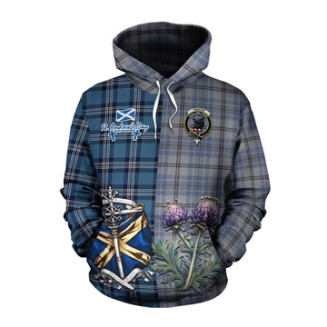 Tweedie Tartan Cotton Hoodie Happy St. Andrew's Day Half Tartan Style