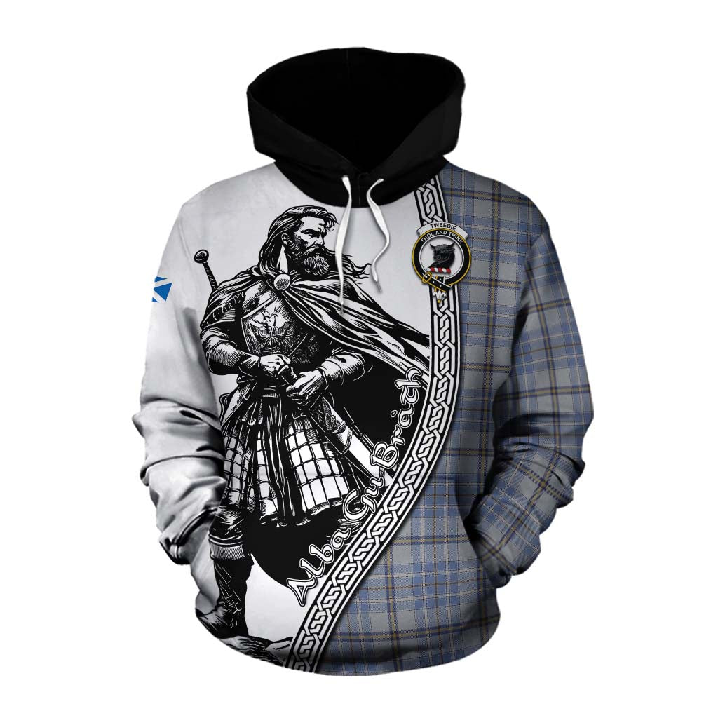 Tartan Vibes Clothing Tweedie Tartan Clan Crest Cotton Hoodie with Highlander Warrior Celtic Style