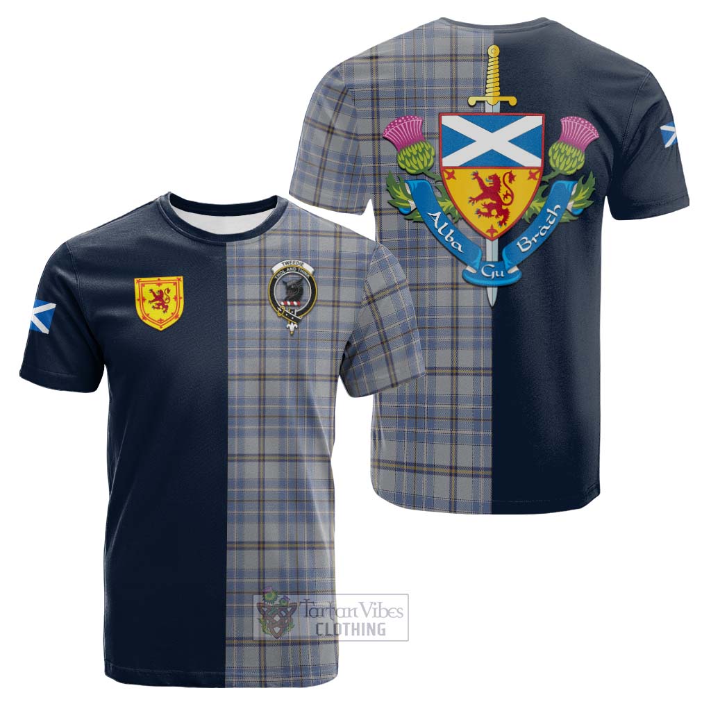 Tartan Vibes Clothing Tweedie Tartan Cotton T-shirt with Scottish Lion Royal Arm Half Style