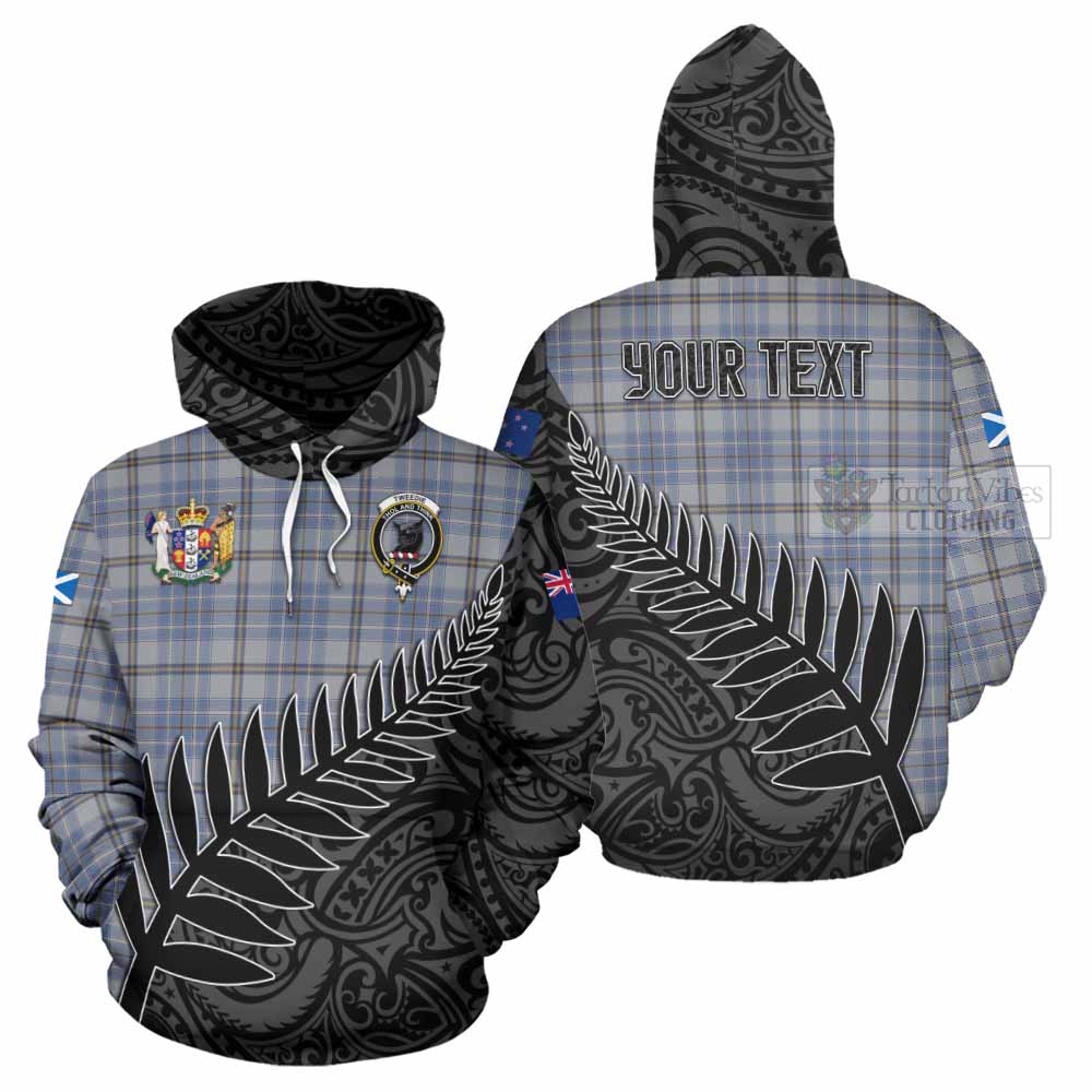 Tartan Vibes Clothing Tweedie Crest Tartan Hoodie with New Zealand Silver Fern Half Style