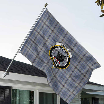 Tweedie Tartan House Flag with Family Crest