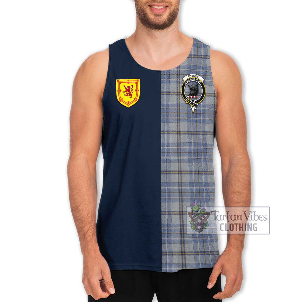 Tartan Vibes Clothing Tweedie Tartan Men's Tank Top with Scottish Lion Royal Arm Half Style