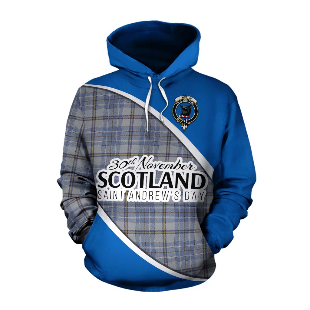 Tartan Vibes Clothing Tweedie Family Crest Tartan Cotton Hoodie Celebrate Saint Andrew's Day in Style