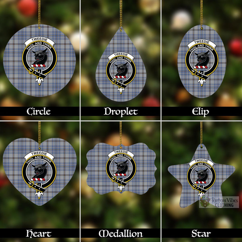 Tartan Vibes Clothing Tweedie Tartan Christmas Aluminium Ornament with Family Crest