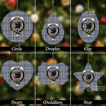 Tweedie Tartan Christmas Aluminium Ornament with Family Crest