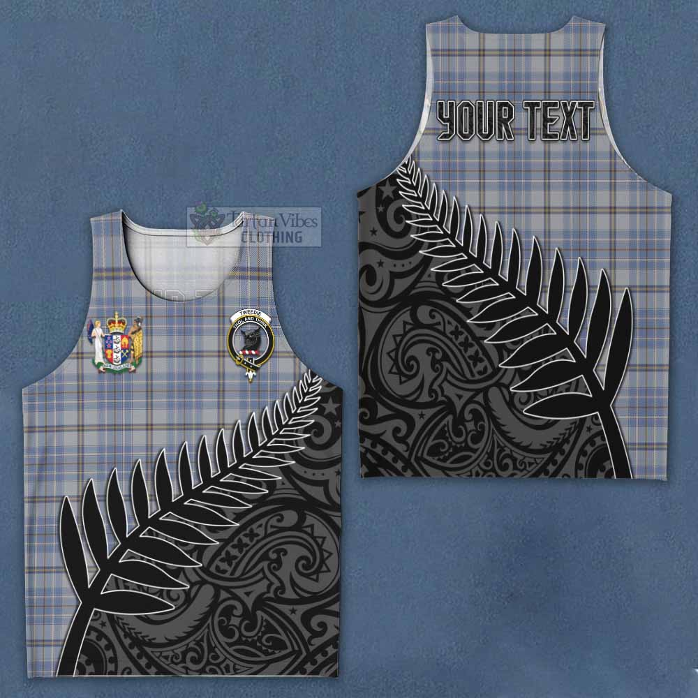 Tartan Vibes Clothing Tweedie Crest Tartan Men's Tank Top with New Zealand Silver Fern Half Style