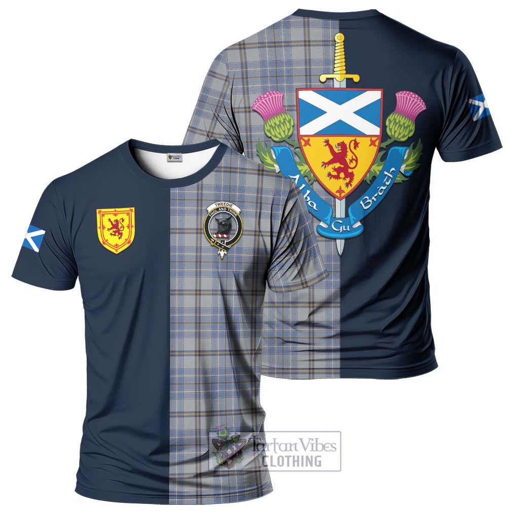 Tartan Vibes Clothing Tweedie Tartan T-Shirt Alba with Scottish Lion Royal Arm Half Style