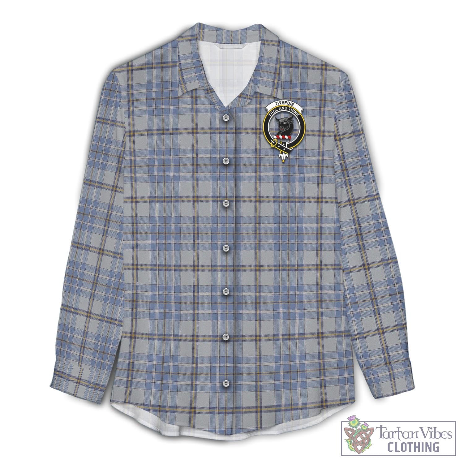 Tartan Vibes Clothing Tweedie Tartan Womens Casual Shirt with Family Crest