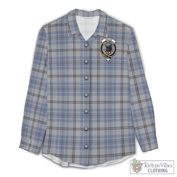 Tweedie Tartan Women's Casual Shirt with Family Crest