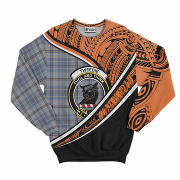 Tweedie Crest Tartan Sweatshirt with Polynesian Vibes Style - Orange Version