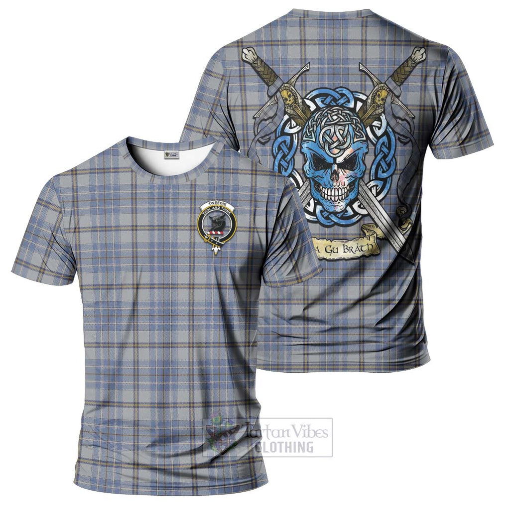 Tartan Vibes Clothing Tweedie Tartan T-Shirt with Family Crest Celtic Skull Style