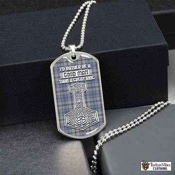 Tweedie Tartan Dog Tag Necklace Viking Mjolnir Style