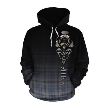 Tweedie Tartan Cotton Hoodie Featuring Alba Gu Brath Family Crest Celtic Inspired