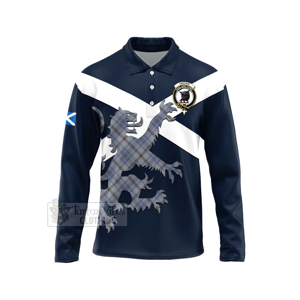 Tartan Vibes Clothing Tweedie Tartan Lion Rampant Long Sleeve Polo Shirt – Proudly Display Your Heritage with Alba Gu Brath and Clan Name