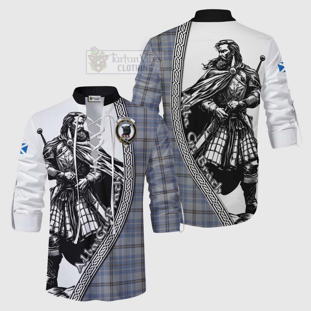 Tartan Vibes Clothing Tweedie Tartan Clan Crest Ghillie Kilt Shirt with Highlander Warrior Celtic Style