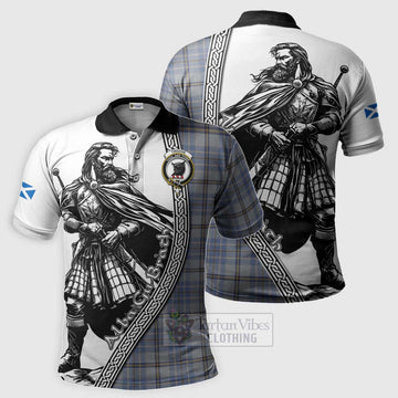 Tweedie Tartan Clan Crest Polo Shirt with Highlander Warrior Celtic Style