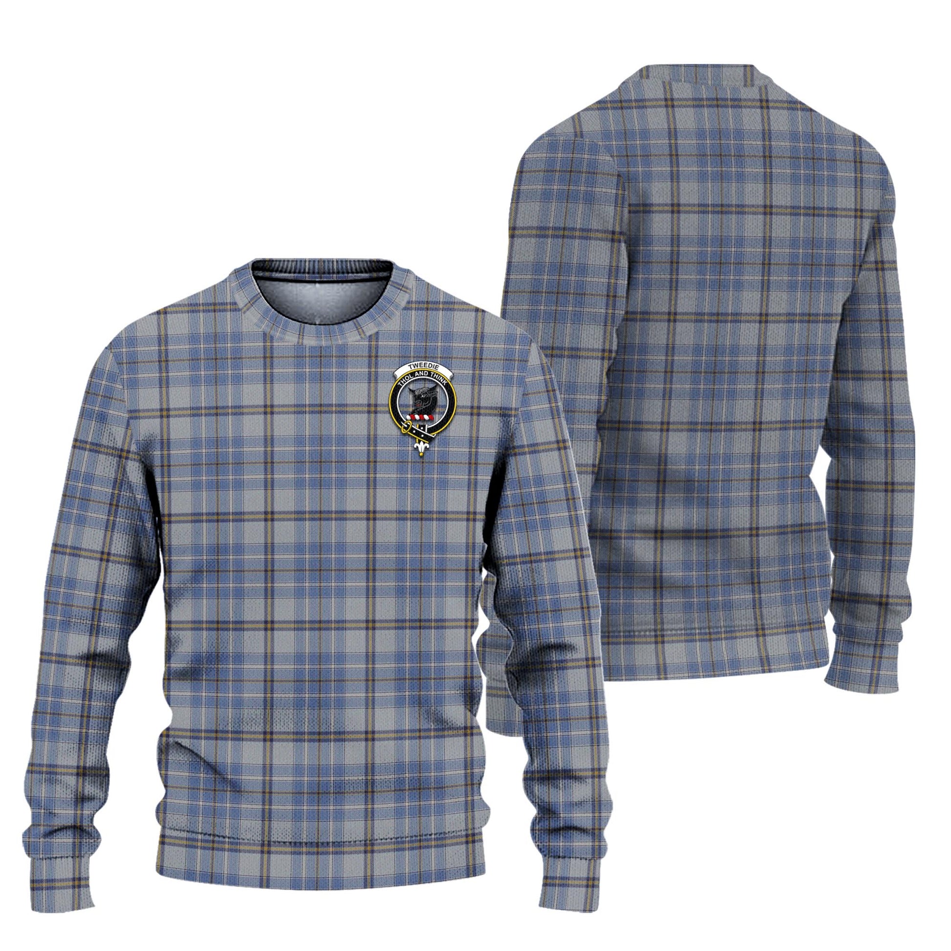 Tweedie Tartan Knitted Sweater with Family Crest Unisex - Tartanvibesclothing