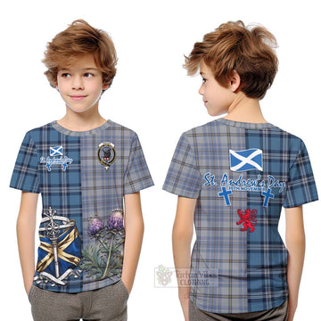 Tweedie Tartan Kid T-Shirt Happy St. Andrew's Day Half Tartan Style