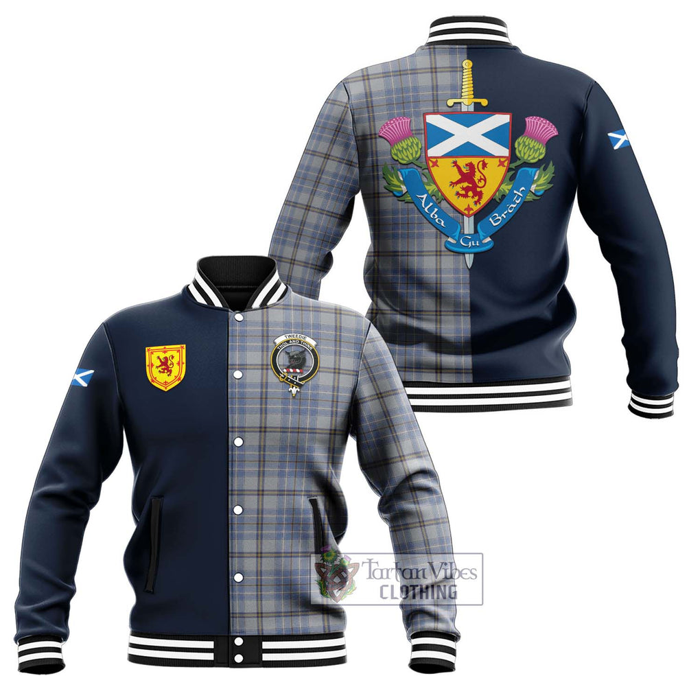 Tartan Vibes Clothing Tweedie Tartan Baseball Jacket with Scottish Lion Royal Arm Half Style