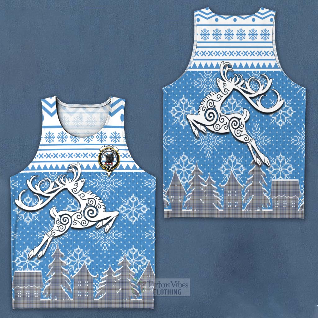 Tweedie Clan Christmas Men's Tank Top Celtic Reindeer Style Men - Tartan Vibes Clothing
