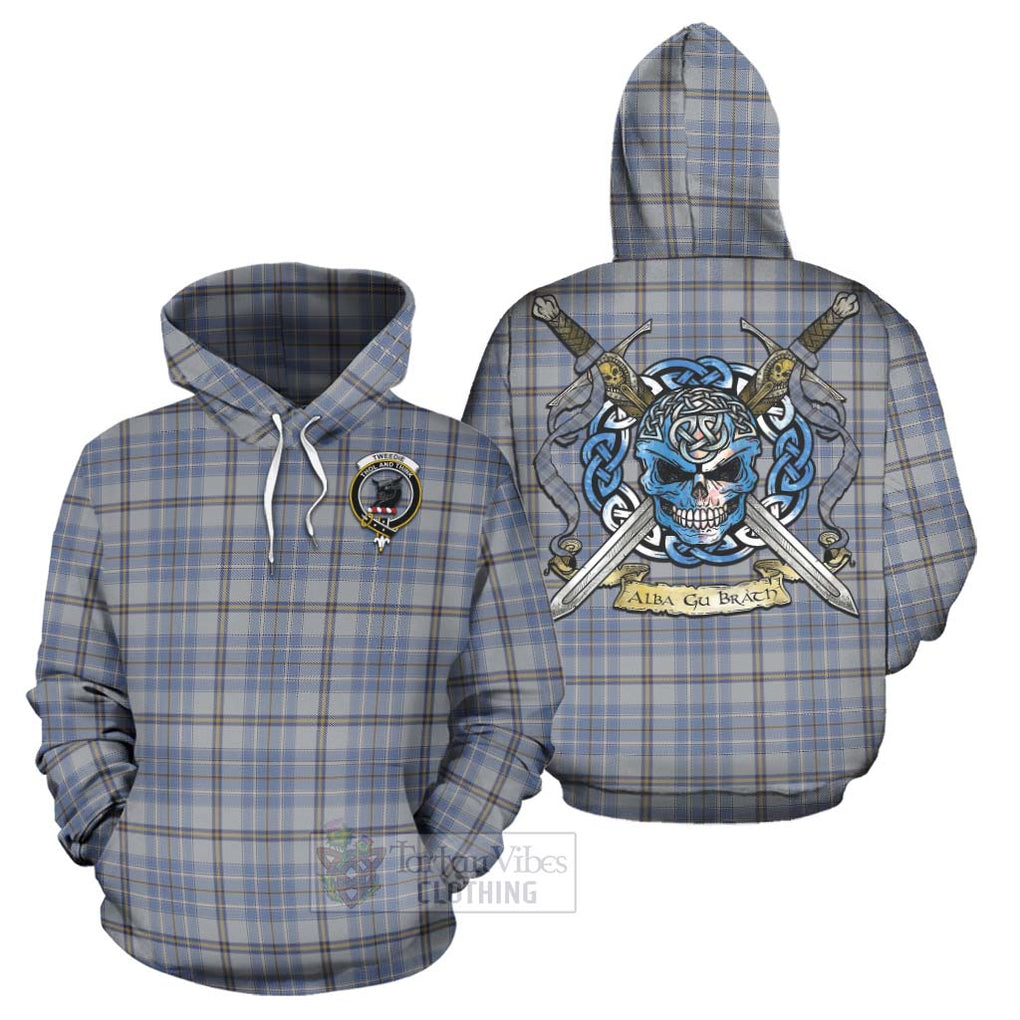 Tartan Vibes Clothing Tweedie Tartan Hoodie with Family Crest Celtic Skull Style