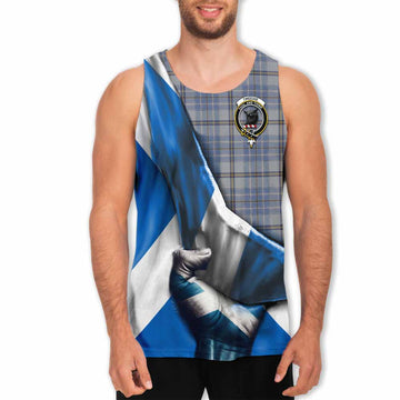 Tweedie Tartan Men's Tank Top with Family Crest Scotland Patriotic Style