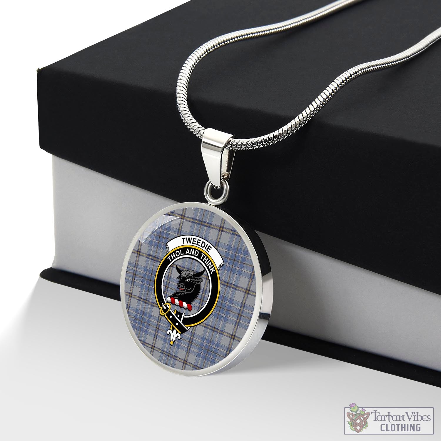 Tartan Vibes Clothing Tweedie Tartan Circle Necklace with Family Crest