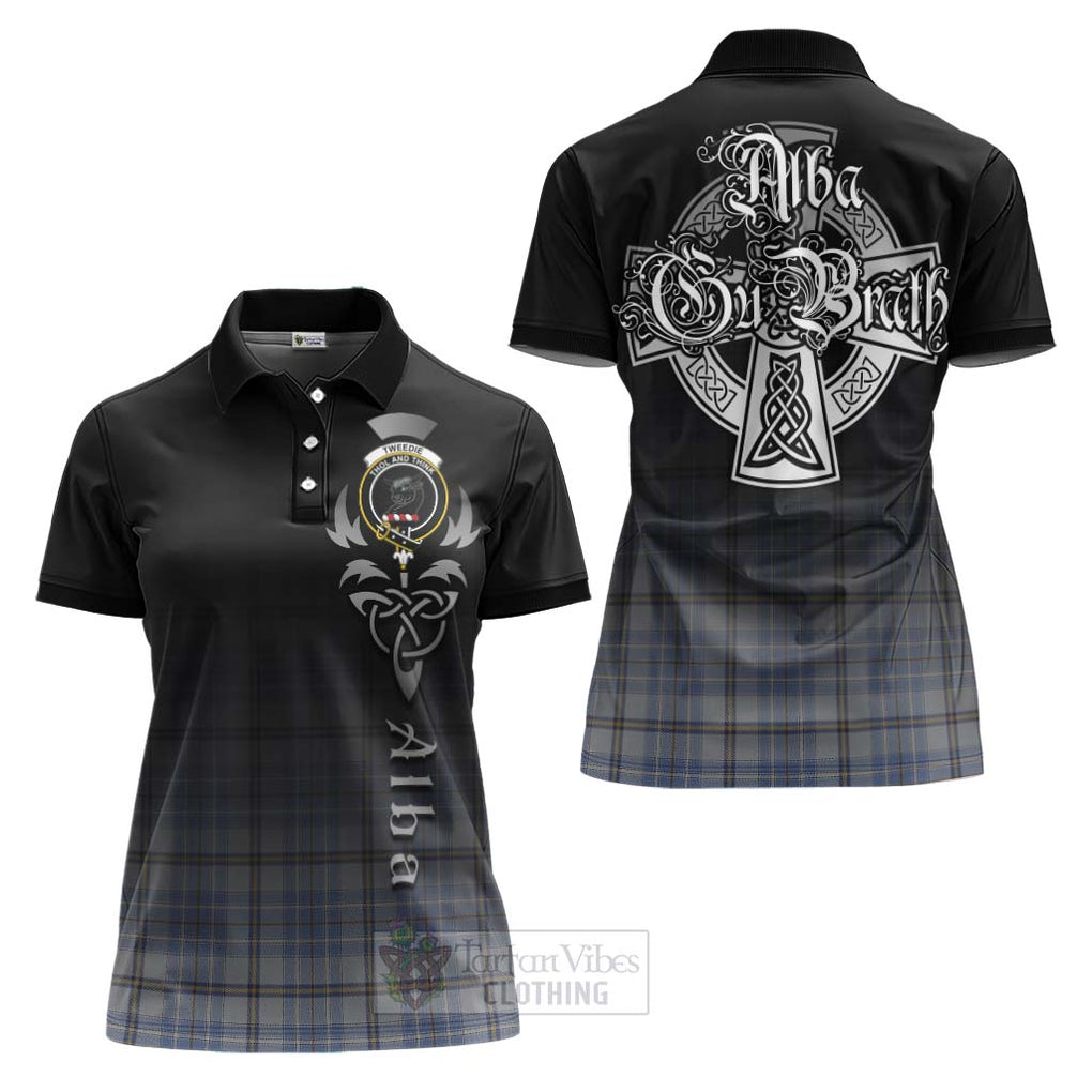 Tartan Vibes Clothing Tweedie Tartan Women's Polo Shirt Featuring Alba Gu Brath Family Crest Celtic Inspired