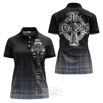 Tweedie Tartan Women's Polo Shirt Featuring Alba Gu Brath Family Crest Celtic Inspired