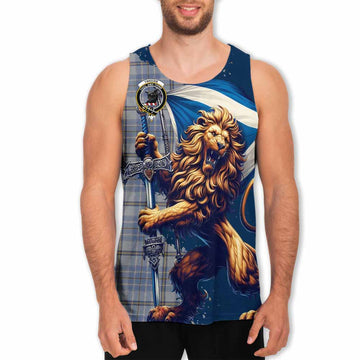 Tweedie Tartan Family Crest Men's Tank Top with Scottish Majestic Lion