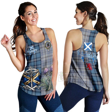 Tweedie Tartan Women's Racerback Tanks Happy St. Andrew's Day Half Tartan Style