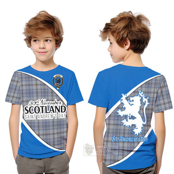 Tweedie Family Crest Tartan Kid T-Shirt Celebrate Saint Andrew's Day in Style