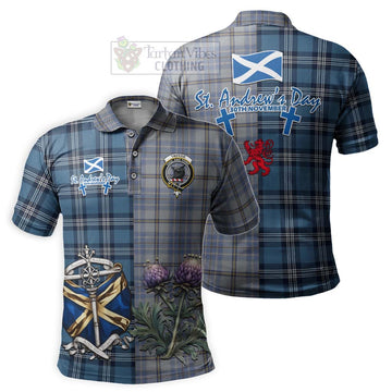 Tweedie Tartan Polo Shirt Happy St. Andrew's Day Half Tartan Style