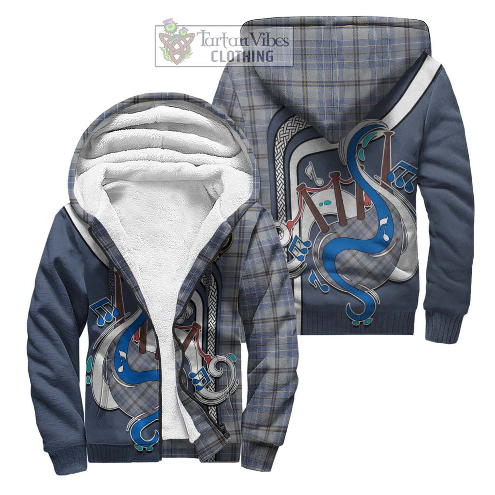 Tweedie Tartan Sherpa Hoodie with Epic Bagpipe Style Unisex S - Tartanvibesclothing Shop