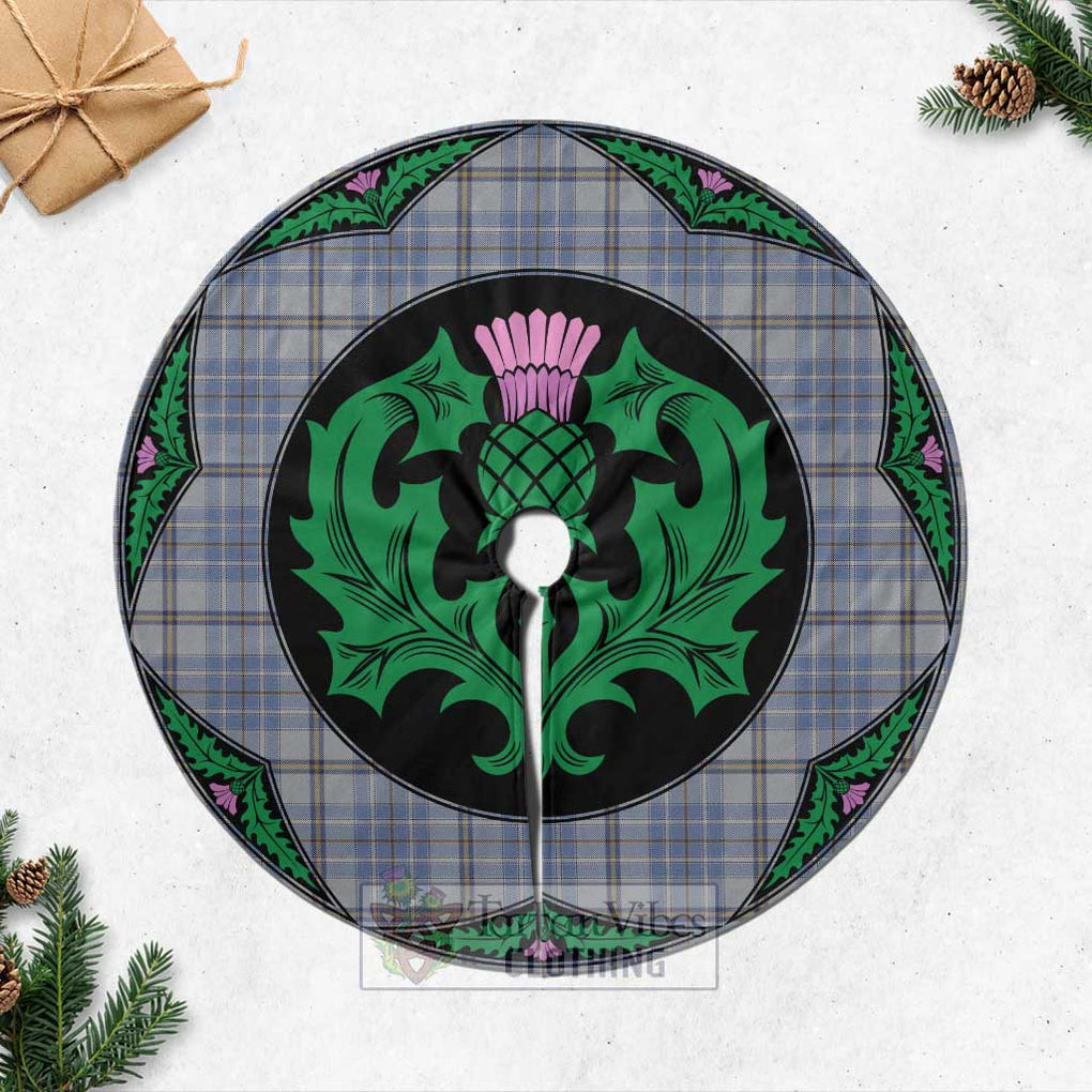 Tartan Vibes Clothing Tweedie Tartan Christmas Tree Skirt Scottish Thistle Style