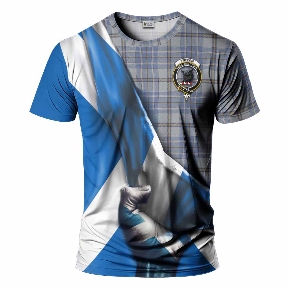 Tartan Vibes Clothing Tweedie Tartan T-Shirt with Family Crest Scotland Patriotic Style