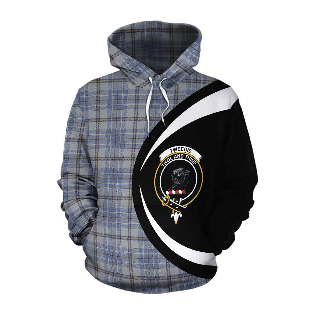 Tartan Vibes Clothing Tweedie Tartan Cotton Hoodie with Family Crest Circle Style