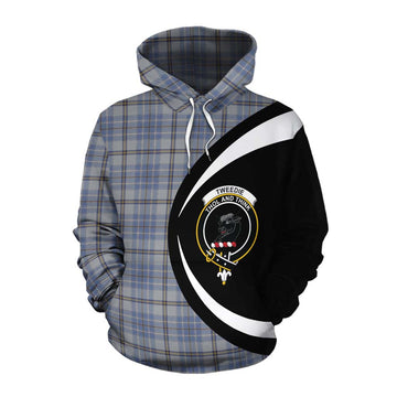 Tweedie Tartan Cotton Hoodie with Family Crest Circle Style