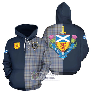 Tweedie Tartan Hoodie Alba with Scottish Lion Royal Arm Half Style