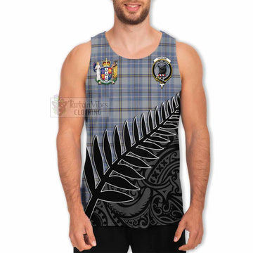 Tweedie Crest Tartan Men's Tank Top with New Zealand Silver Fern Half Style