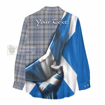 Tweedie Tartan Women's Casual Shirt with Family Crest Scotland Patriotic Style