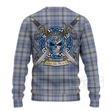 Tweedie Tartan Ugly Sweater with Family Crest Celtic Skull Style