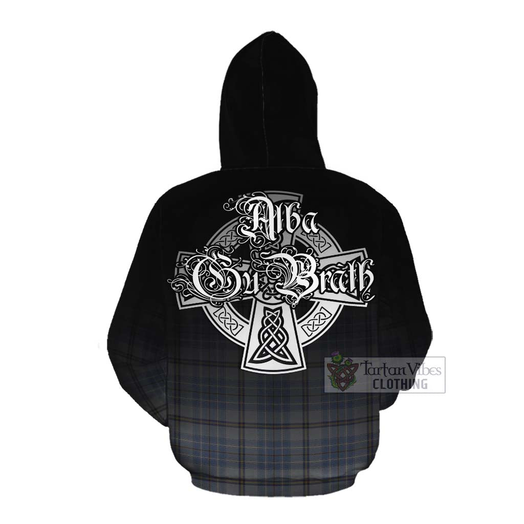 Tartan Vibes Clothing Tweedie Tartan Cotton Hoodie Featuring Alba Gu Brath Family Crest Celtic Inspired